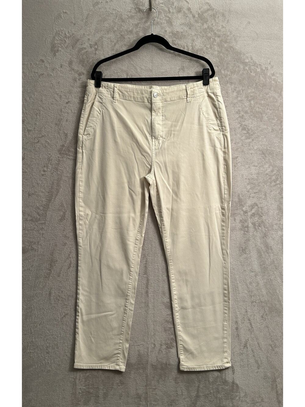 Paige Drew Straight Quartz Sand Pants Size 34 High Waist Relaxed Fit Classic